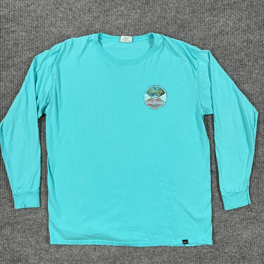 Breckenridge Colorado Long Sleeve Graphic T Shirt XL Blue Techstyles Ski Tee
